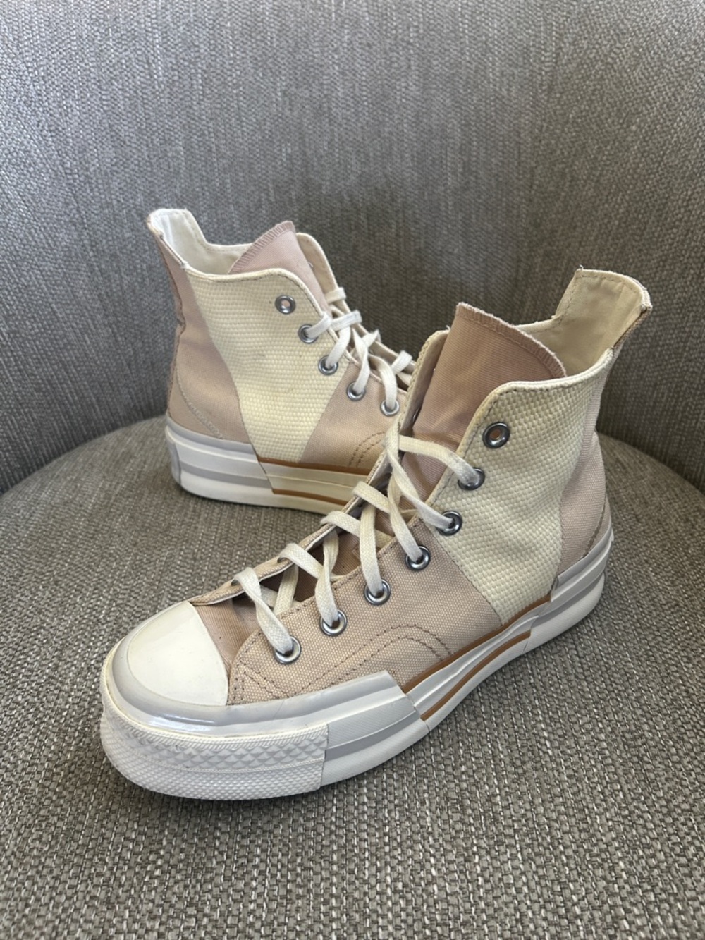 Converse Chuck 70 Plus Colorblock High Top Sneakers Oat Milk